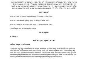 Nghị định 66/2011/NĐ-CP  áp dụng Luật Cán bộ, công chức