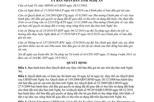 Quyết định 37/2011/QĐ-UBND Quy chế bán đấu giá tài sản trên địa bàn tỉnh Nghệ An