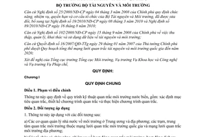 Thông tư 31/2011/TT-BTNMT quy trình kỹ thuật quan trắc môi trường nước biển