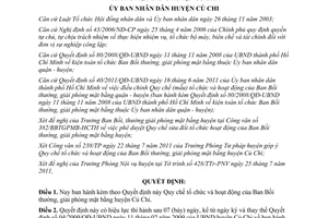 Quyết định 06/2011/QĐ-UBND Quy chế tổ chức và hoạt động Ban Bồi thường
