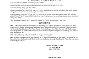 Quyết định 22/2011/QĐ-UBND chuyển giao thẩm quyền chứng thực hợp đồng