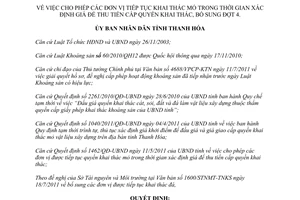 Quyết định 2489/QĐ-UBND năm 2011 khai thác mỏ xác định giá thu tiền cấp quyền khai thác Thanh Hóa