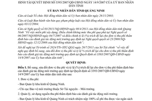 Quyết định 2471/2011/QĐ-UBND sửa đổi phí thẩm định đánh giá tác động môi trường Quảng Ninh