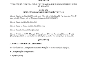 Nghị quyết 03/2011/QH13 cơ cấu tổ chức Chính phủ số Phó Thủ tướng