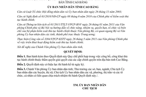 Quyết định 1703/QĐ-UBND công bố công khai thủ tục hành chính