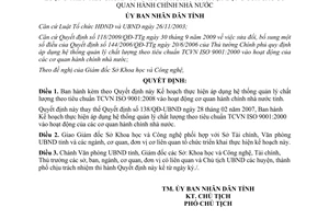 Quyết định 387/QĐ-UBND 2011 quản lý chất lượng theo TCVN ISO 9001:2008 Bình Định