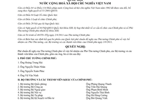 Nghị quyết 04/2011/QH13 phê chuẩn đề nghị Thủ tướng Chính phủ về bổ nhiệm