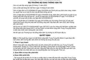 Quyết định 1743/QĐ-BGTVT phê duyệt Quy hoạch chi tiết nhóm cảng biển