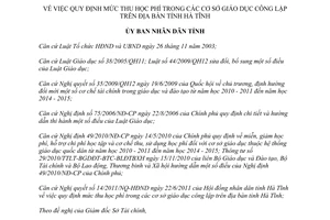 Quyết định 23/2011/QĐ-UBND  mức thu học phí trong các cơ sở giáo dục công lập