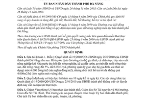 Quyết định 21/2011/QĐ-UBND sửa đổi khoản 1, Điều 1 Quyết định 19/2010/QĐ-UBND