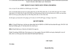 Quyết định 1682/QĐ-UBND 2011 công bố danh mục văn bản hết hiệu lực Lâm Đồng