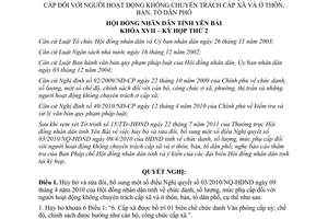 Nghị quyết 16/2011/NQ-HĐND sửa đổi Nghị quyết 03/2010/NQ-HĐND