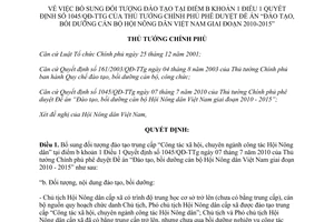 Quyết định 1337/QĐ-TTg bổ sung đối tượng đào tạo tại điểm b khoản 1 1045/QĐ-TTG