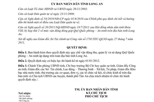 Quyết định 28/2011/QĐ-UBND  Quy chế vận động đóng góp Quỹ Quốc phòng An ninh