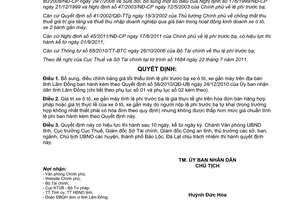 Quyết định 41/2011/QĐ-UBND điều chỉnh bảng giá tối thiểu tính lệ phí trước bạ xe