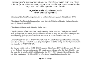 Nghị quyết 25/2011/NQ-HĐND học phí cơ sở giáo dục công lập Yên Bái