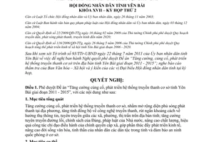 Nghị quyết 23/2011/NQ-HĐND phát triển hệ thống truyền thanh cơ sở Yên Bái
