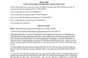 Nghị quyết 08/2011/QH13 bổ sung giải pháp về thuế nhằm tháo gỡ khó khăn cho doan