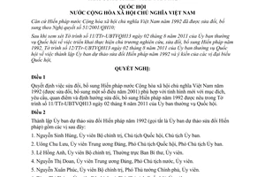 Nghị quyết 06/2011/QH13 sửa đổi Hiến pháp Việt Nam năm 1992 do Quốc hội ban hành