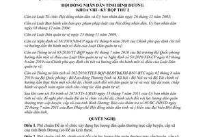 Nghị quyết 40/2011/NQ-HĐND8 chế độ lực lượng dân quân thường trực Bình Dương