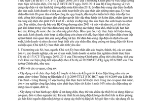 Chỉ thị 10/CT-UBND năm 2011 thực hiện tiết kiệm điện trên địa bàn Phú Thọ