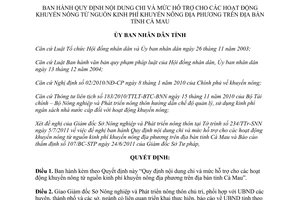 Quyết định 11/2011/QĐ-UBND  chi và mức hỗ trợ cho hoạt động khuyến nông