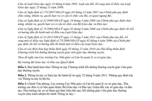 Thông tư 33/2011/TT-BGDĐT Chương trình bồi dưỡng thường xuyên giáo viên