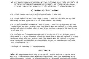 Quyết định 4028/QĐ-BCT năm 2011 bổ sung quy hoạch phân vùng thăm dò, khai thác,