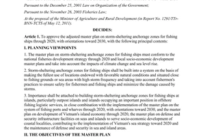 Decision No. 1349/QD-TTg approving the adjusted master plan on storm-sheltering