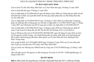 Quyết định 29/2011/QĐ-UBND điều chỉnh Quyết định 47/2010/QĐ-UBND giá đất