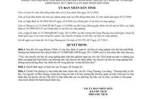 Quyết định 19/2011/QĐ-UBND quản lý vật liệu nổ công nghiệp Bình Dương