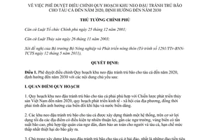 Quyết định 1349/QĐ-TTg phê duyệt điều chỉnh Quy hoạch khu neo đậu tránh trú