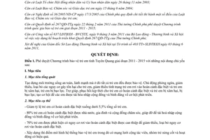 Quyết định 320/QĐ-UBND phê duyệt Chương trình bảo vệ trẻ em