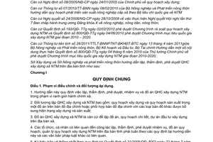 Hướng dẫn 03/HD-SXD-SNNPTNT lập, thẩm định, phê duyệt nhiệm vụ, đồ án quy hoạch