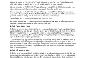 Thông tư 35/2011/TT-BGDĐT  trao và nhận học bổng, trợ cấp cho người  trong cơ sở