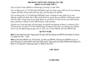 Nghị quyết 12/2011/NQ-HĐND quy chế hoạt động Hội đồng nhân dân Quảng Trị