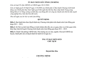 Quyết định 1729/QĐ-UBND 2011 chương trình phát triển thanh niên Lâm Đồng