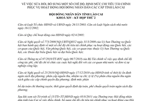 Nghị quyết 21/2011/NQ-HĐND sửa đổi bổ sung một số chế độ định mức chi tiêu