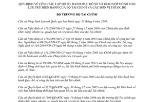 Quyết định 1939/QĐ-BTC  công tác lập hồ sơ, danh mục hồ sơ
