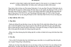 Kế hoạch 07/KH-TGCP sơ kết 3 năm thực hiện Chỉ thị 1940/CT-TTg nhà, đất