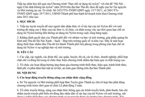 Kế hoạch 96/KH-UBND triển khai Chương trình Hạn chế sử dụng túi nylon