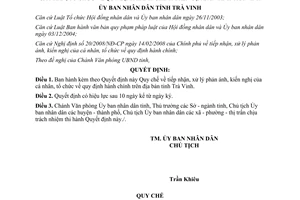 Quyết định 10/2011/QĐ-UBND Quy chế tiếp nhận, xử lý phản ánh, kiến nghị