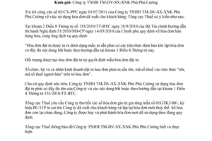 Công văn 2635/TCT-TVQT sử dụng hóa đơn đã xuất cho khách hàng