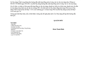 Công văn 663/SXD-KTTH hướng dẫn mẫu hợp đồng tư vấn xây dựng do Sở Xây dựng tỉnh