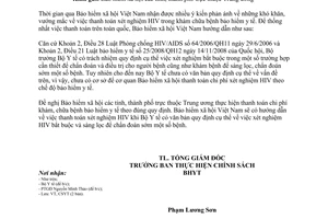 Công văn 3276/BHXH-CSYT thanh toán xét nghiệm HIV