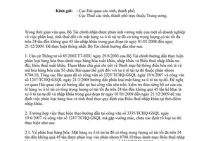 Công văn 10565/BTC-CST hướng dẫn phân loại và tính thuế mặt hàng xe ô tô