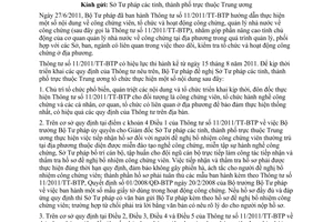 Công văn 4710/BTP-BTTP thực hiện Thông tư 11/2011/TT-BTP hướng dẫn công chứng