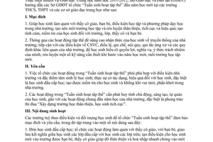 Công văn 5307/BGDĐT-GDTrH hướng dẫn tổ chức Tuần sinh hoạt tập thể đầu năm học