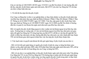 Công văn 5070/BGTVT-TC hướng dẫn chế độ thu, nộp phí, lệ phí thuộc ngân sách