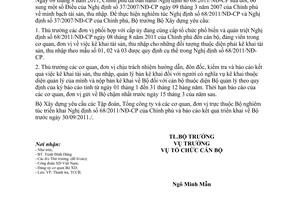 Công văn 285/BXD-TCCB thực hiện Nghị định 68/2001/NĐ-CP minh bạch tài sản